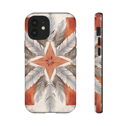 Silver Feather Compass - Impact Resistant Phone Case